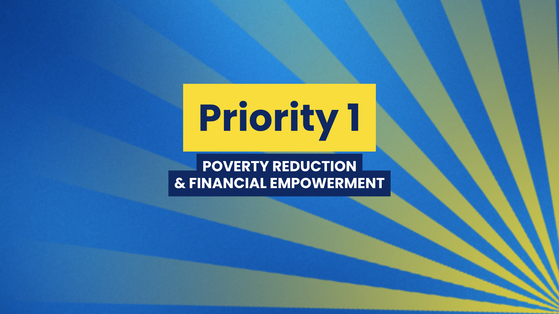 Priority 1: Poverty Reduction & Financial Empowerment